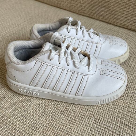 K-Swiss Toddler Classic Triple White Sneakers,  Exc Condition, Toddler size 8 - Picture 1 of 9
